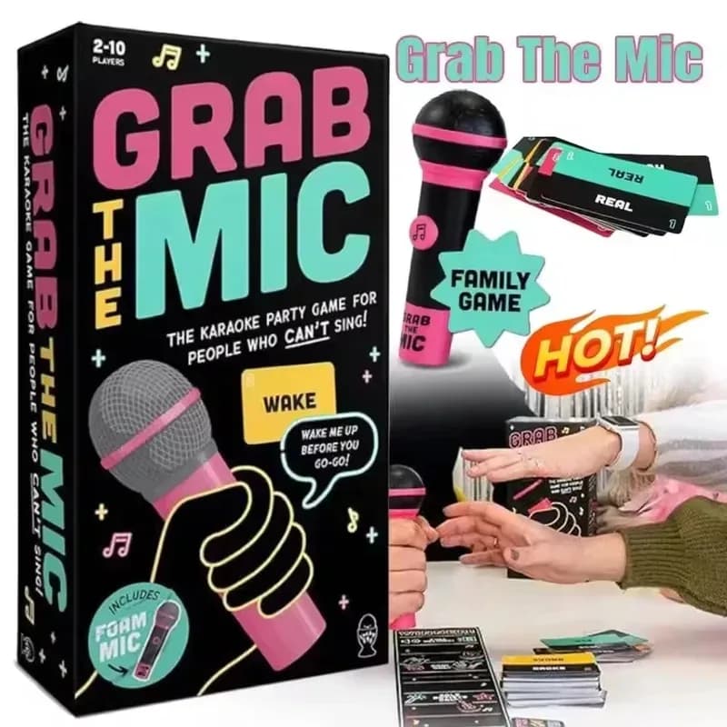 Gioco da tavolo Karaoke per famiglie e feste, 2-10 giocatori, divertente gioco di carte da canto con 125 carte liriche per adulti