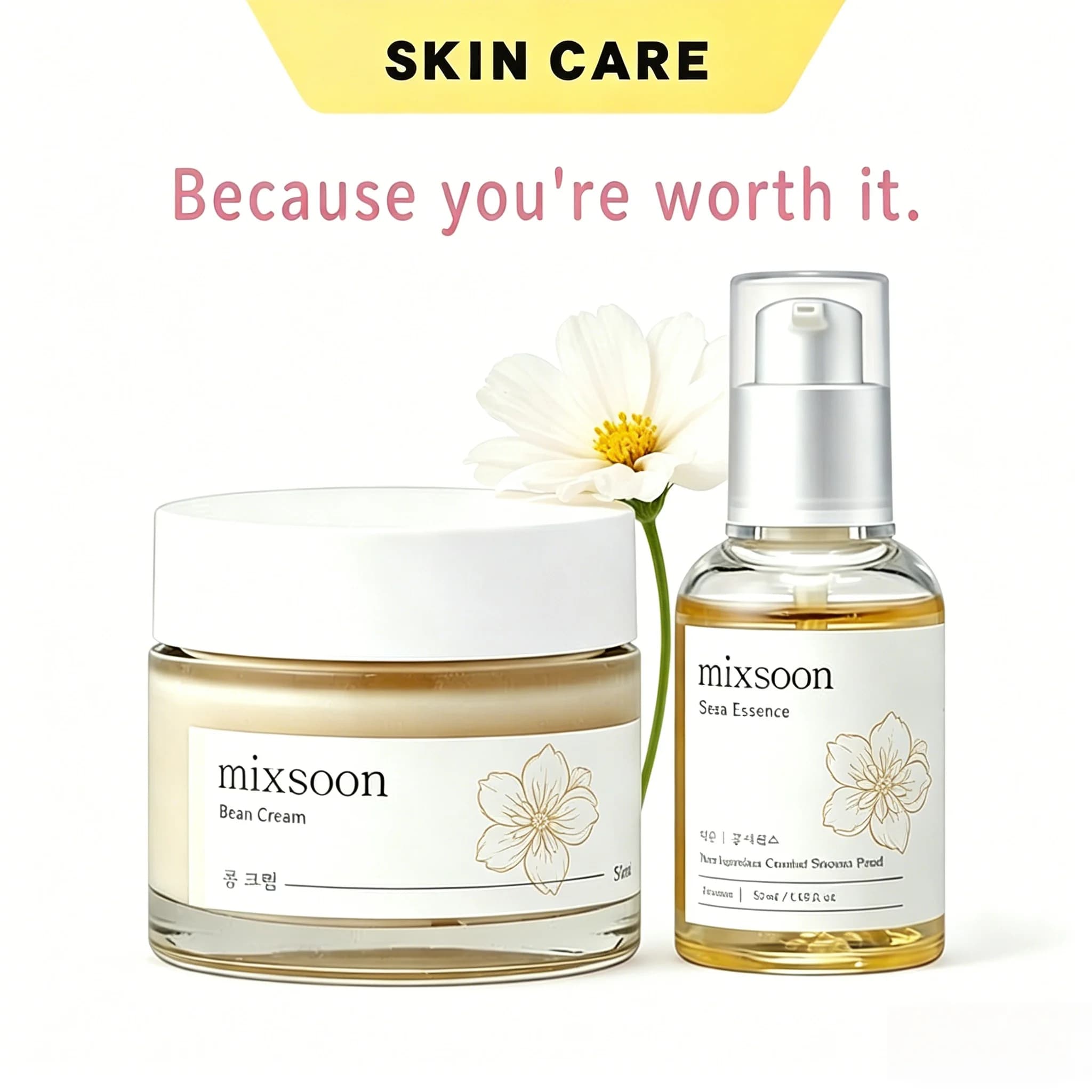 Mixsoon Bean Cream - Intensive Face Cream for a Lyscia and Nutrition Skin, Pore and Sebum Care - Korean Skincare for a Glass Effect Skin