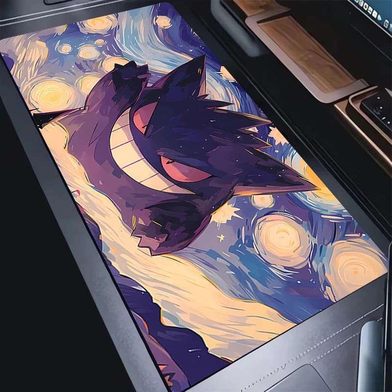 Tappetino per mouse P-Pokemon Gengar 90x40 cm Gamer Large Computer Notebook Pc Tappetino per mouse in gomma Tappetino per tastiera Accessori da gioco Tappetino da scrivania