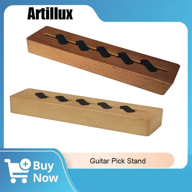 1Pc Wooden Guitar Pick Stand Wood Color/Walnuts Color Music Gift For Picks Storage and Display Easy to Use Guitar Accessories