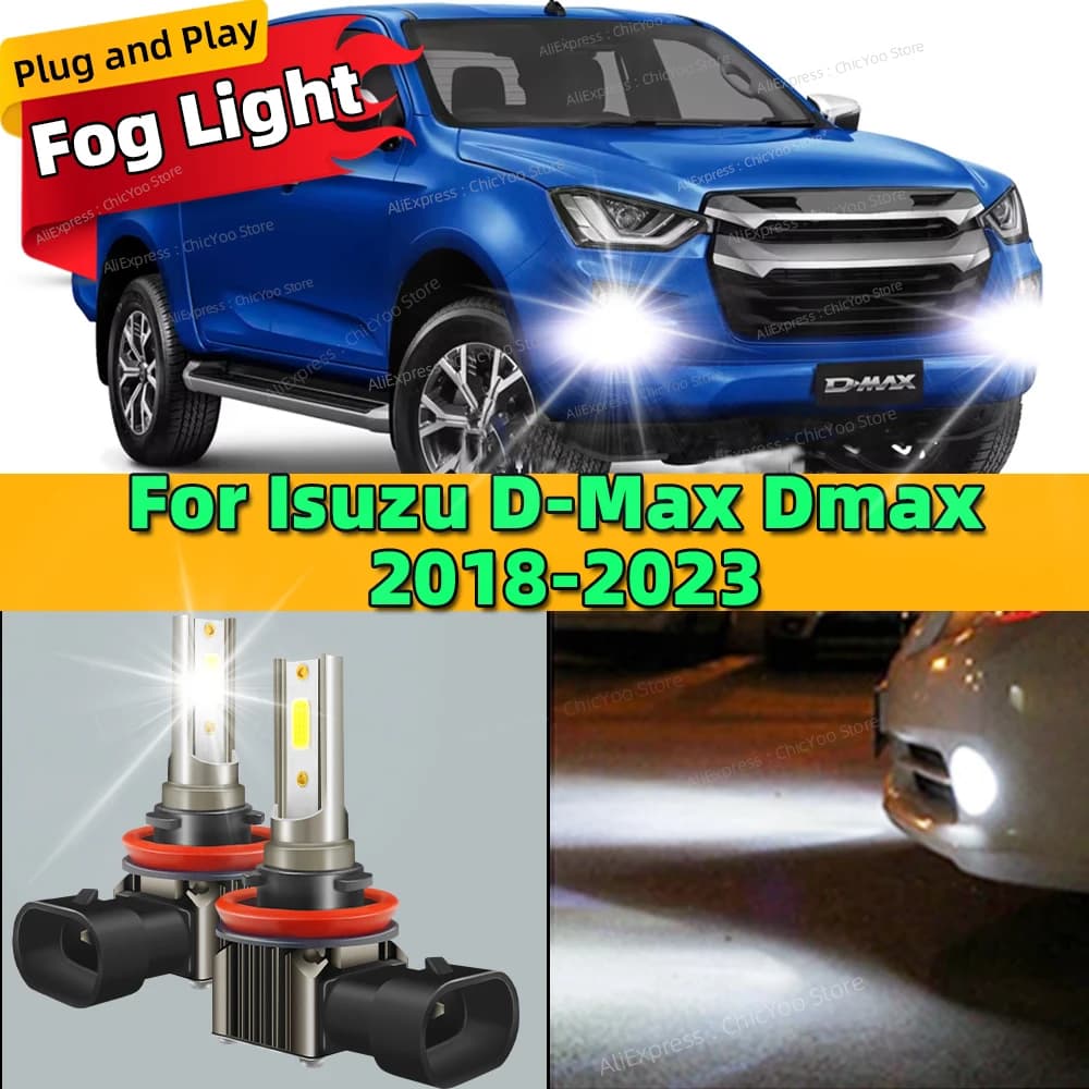 2 Pieces LED Light Bulbs Front Canbus 6000K for Isuzu D-Max Dmax 2018 2020 2021 2022 2023