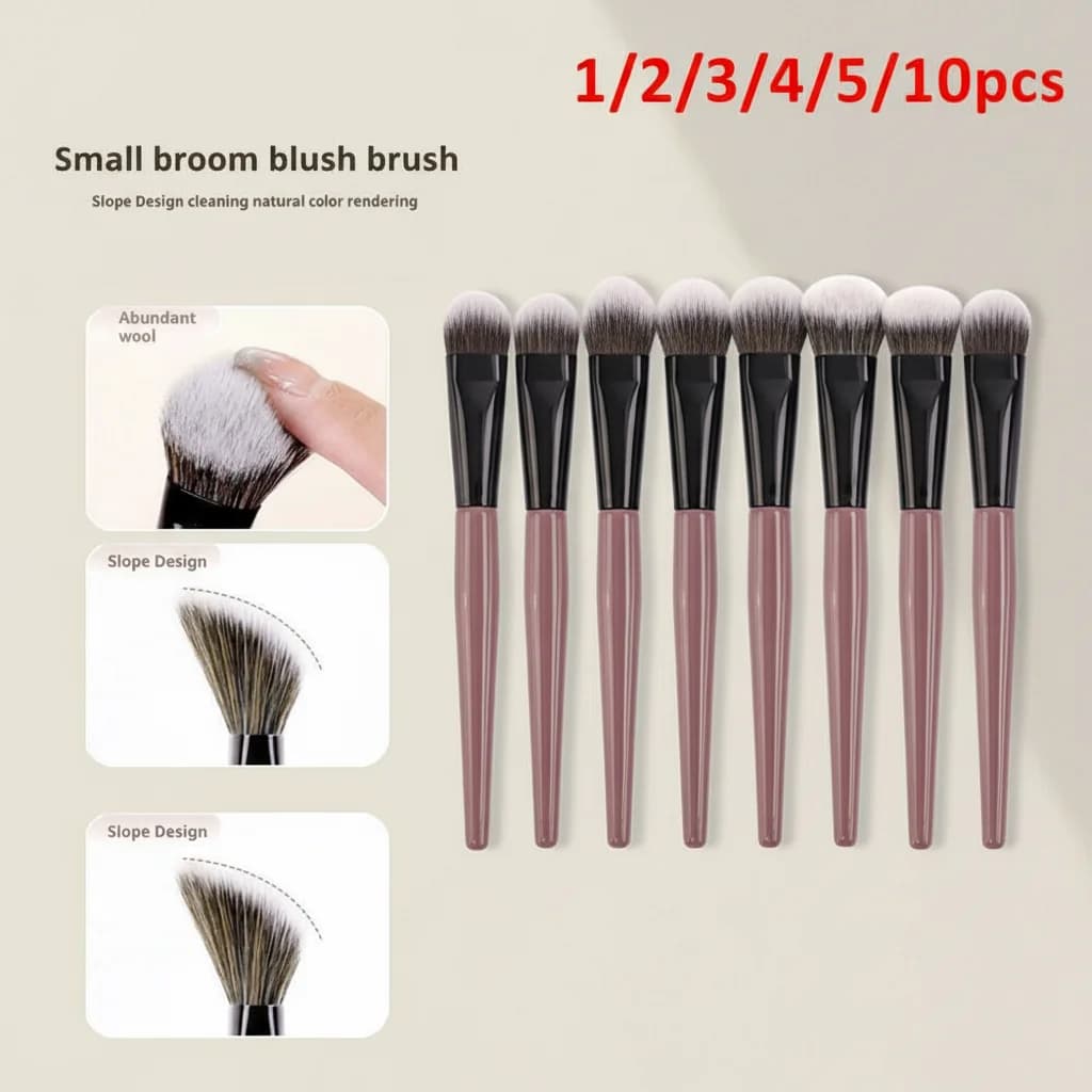 Pennello di Precisione per Blush - Design Piatto e Piccolo per Applicazione Accurata di Blush in Polvere, Crema e Liquido