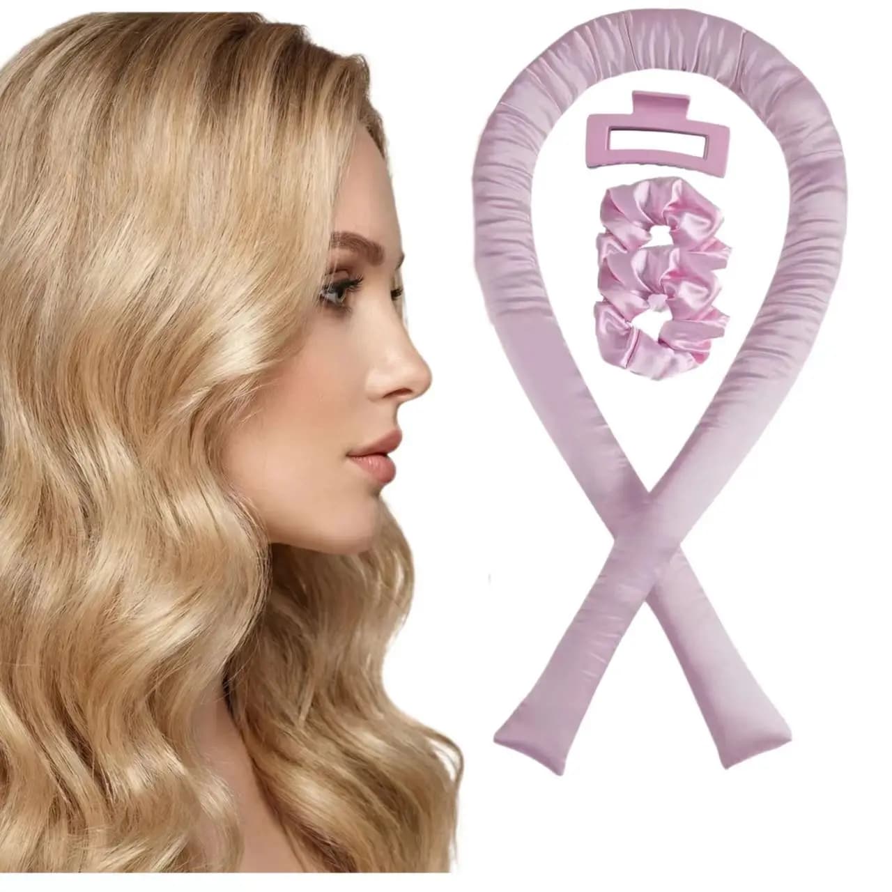 1 pz. Set di accessori per capelli: molletta e fascia per capelli, senza calore, per ricci naturali e onde grandi, per un arricciatura senza sforzo.