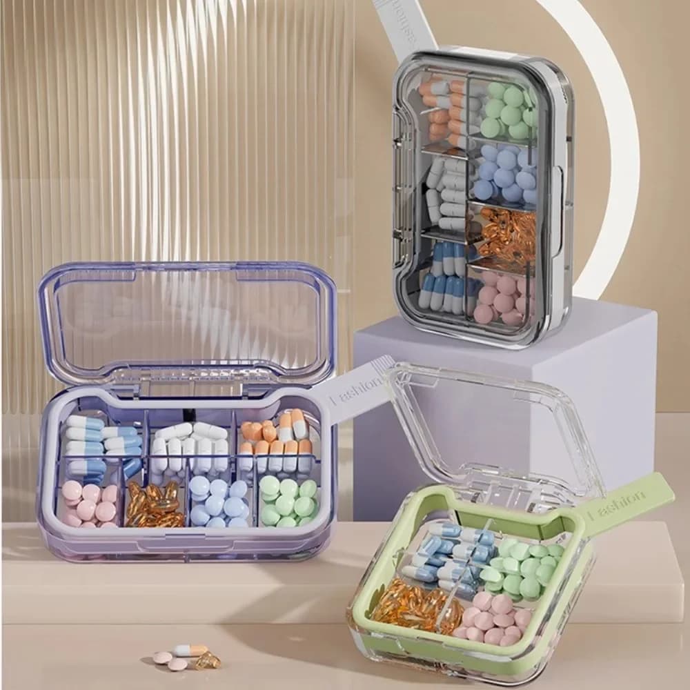 New Hot Portable Travel Premium Small Weekly 4/7 Grids Pill Box Storage Cases Organizer Container for Vitamins Medicine FishOils
