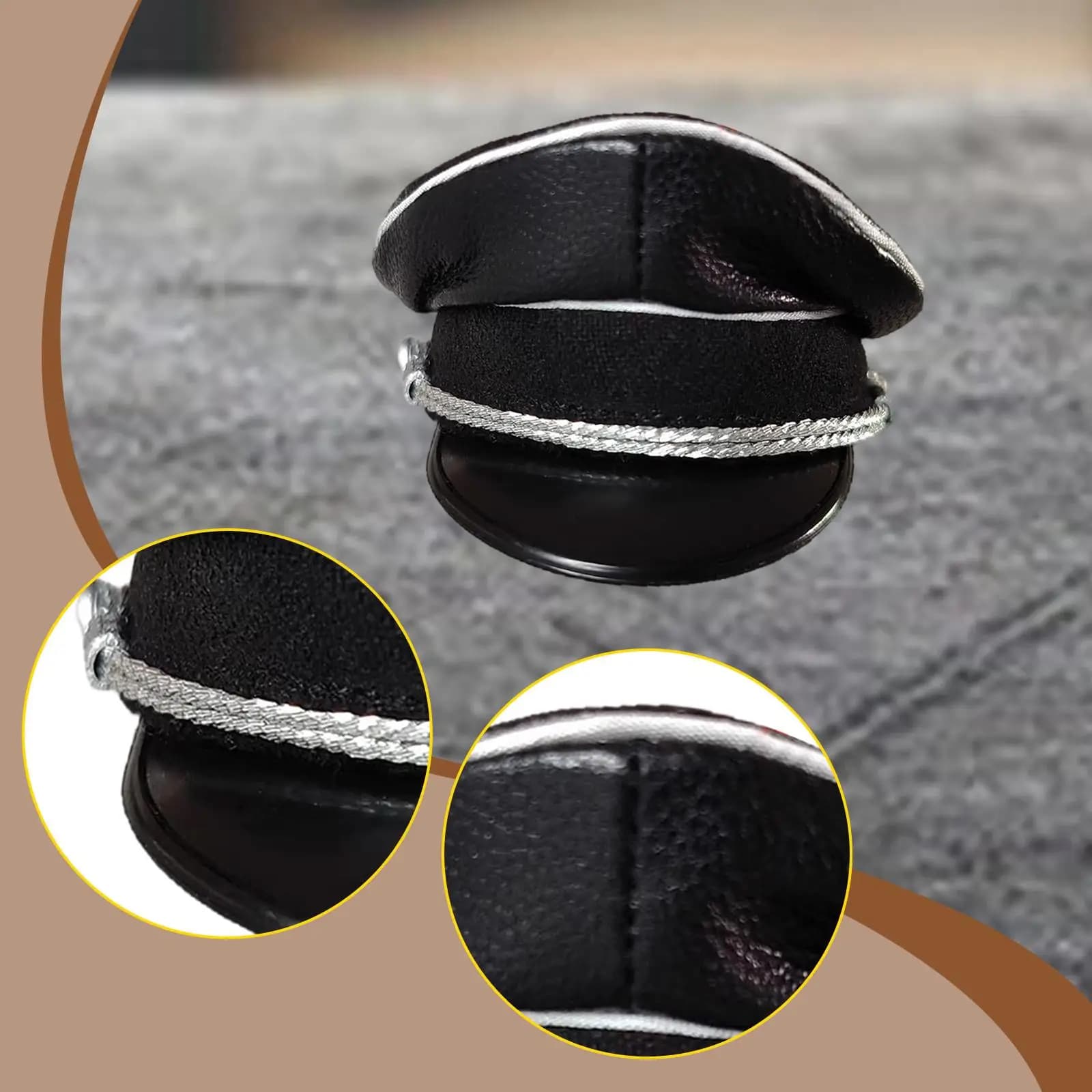 Cappello da Chauffeur in Pelle PU Scala 1:6, Copricapo in Miniatura per Action Figure da 12 Pollici, Accessori per Bambole