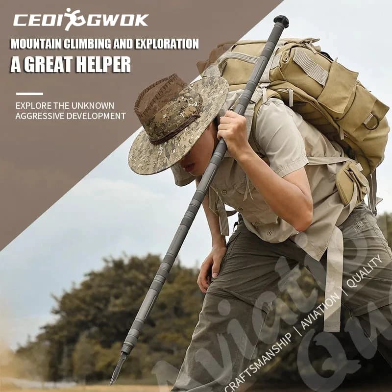 CEOI GWOK Ultralight Aluminum Trekking Poles Collapsible Hiking Sticks with Ergonomic Cork Grip for Outdoor Walking Sticks