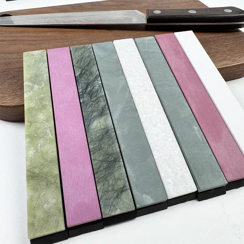 Kit professionale per affilare i coltelli con pietra lucidante, piastra diamantata e pasta per strop in pelle per coltelli da chef da cucina