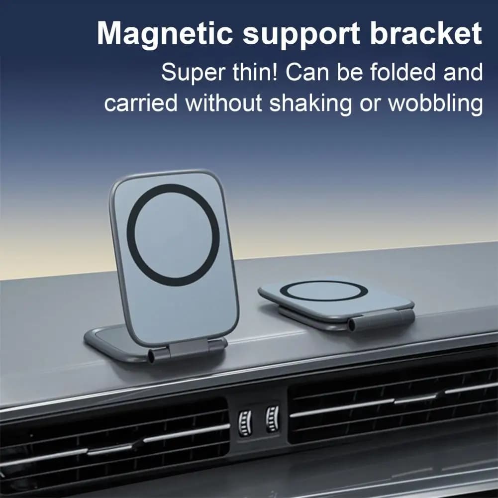 Supporto Magnetico Portatile per Telefono, Adesivo Ultra-Sottile Pieghevole, Supporto Antiurto per Cruscotto Auto
