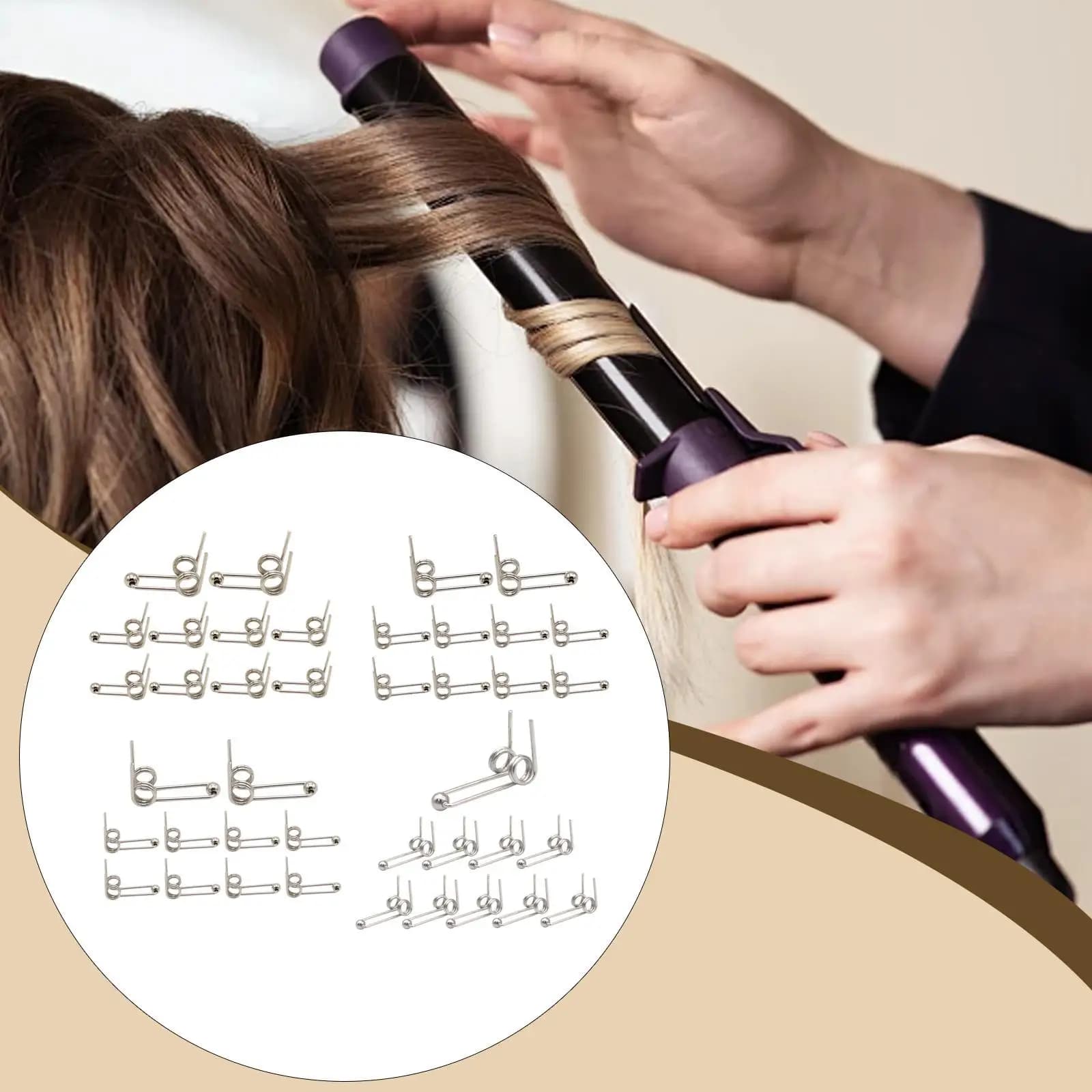 10 Pezzi di Molle a Torsione a Doppio Ritorno di Ricambio, Diametro Filo: 1,2 mm, per Ferro Arricciacapelli e Styling Quotidiano dei Capelli