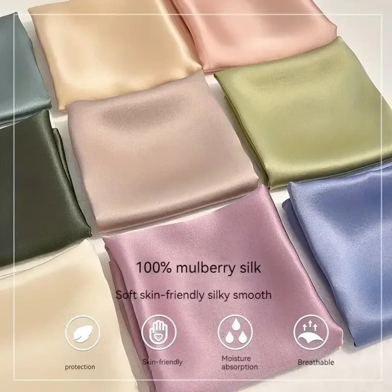 Scarf 100% Silk Bandana Women Square Scarves Wrap Kerchief Mulberry Spring Fashion Luxury High Quality Headband Hijab Shawls