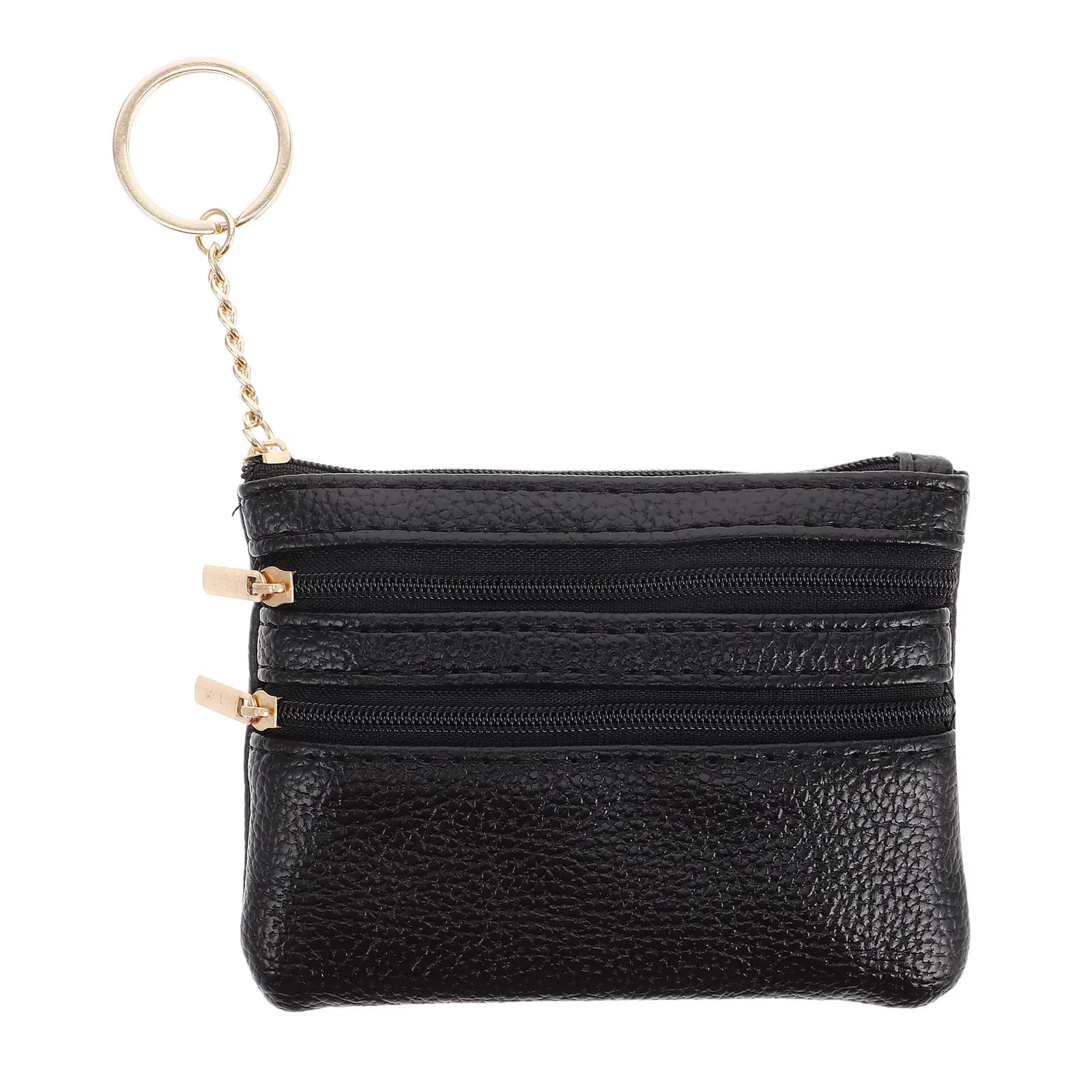 Small Zipper Coin Wallet for Women PU Cute Compact Wallet Zip Closure Driver License Card and Key Storage