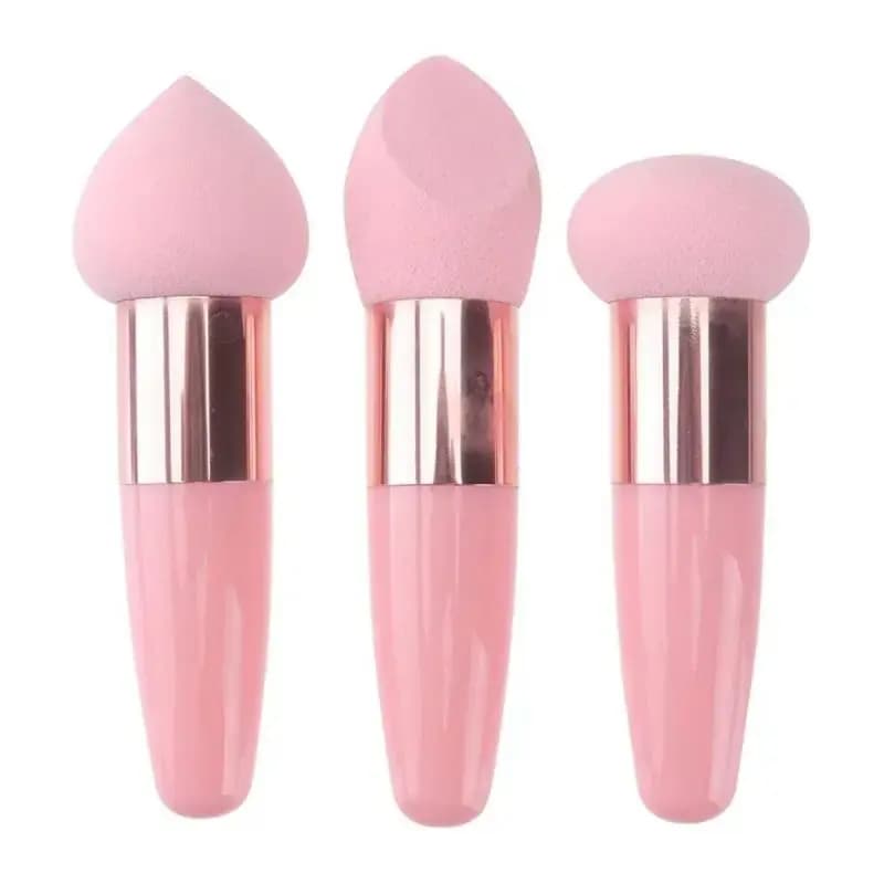 Set di 6 Spugne per Trucco, Spugne per Fondotinta con Manico, Blender Cosmetico Professionale