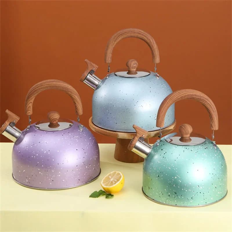 2L/3L Stainless Steel Whistling Kettle with Whistle for Gas Stove Electric Ceramic Cooktop Home Kitchen Thickened Whistle Kettle