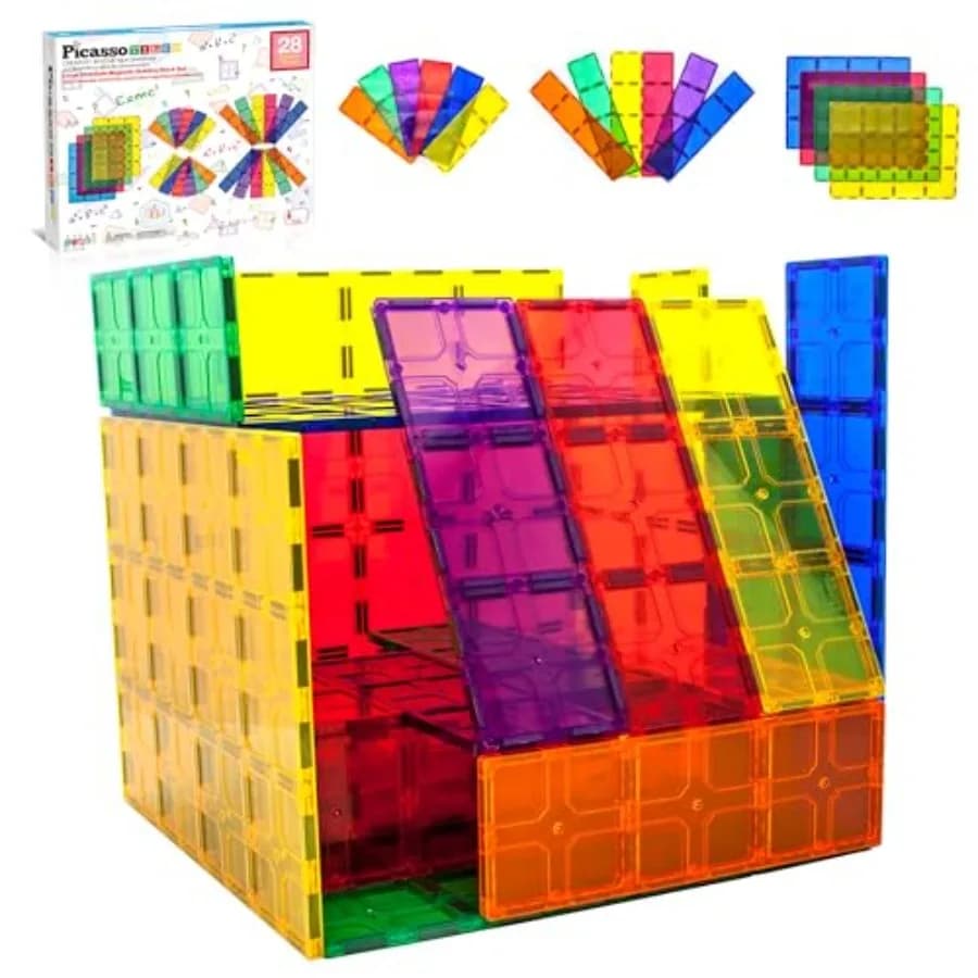 Set di costruzioni educative STEM: blocchi magnetici XL giganti in plastica rinforzata con acciaio, colori primari ultra-resistenti