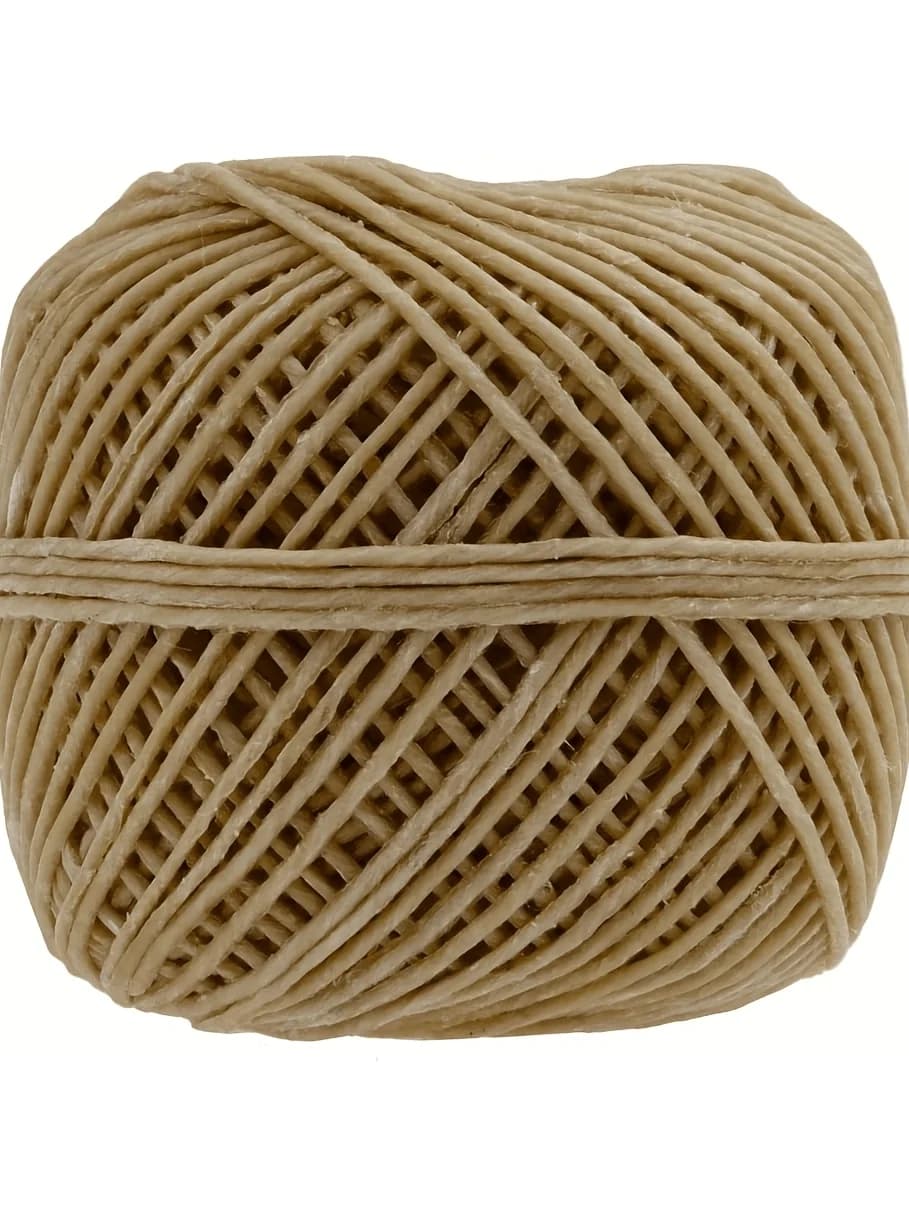 Stoppino di canapa da 200 pollici, stoppino di canapa rivestito con buona cera d'api naturale, utilizzato per realizzare accendini o candele con stoppino di canapa, combustione lenta, antigoccia, dimensioni standard (1,2 mm)
