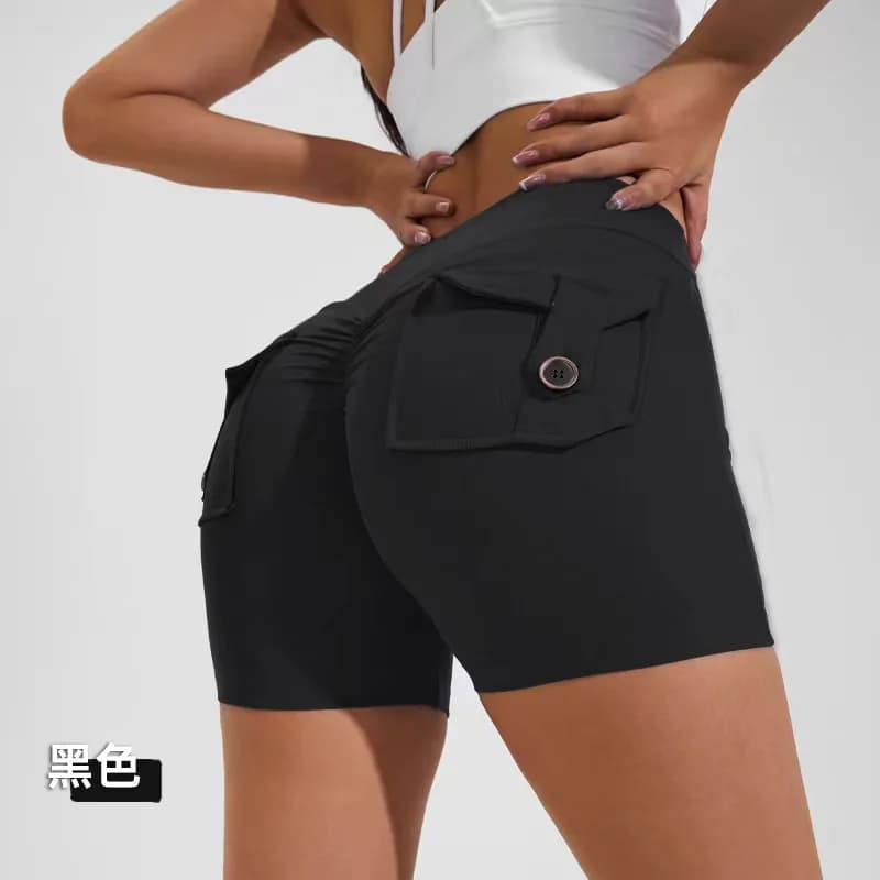 Pantaloncini sportivi da yoga Mileegirl 2026 alla moda con tasca posteriore, effetto scrunch, sollevamento glutei, per palestra e fitness, ad asciugatura rapida