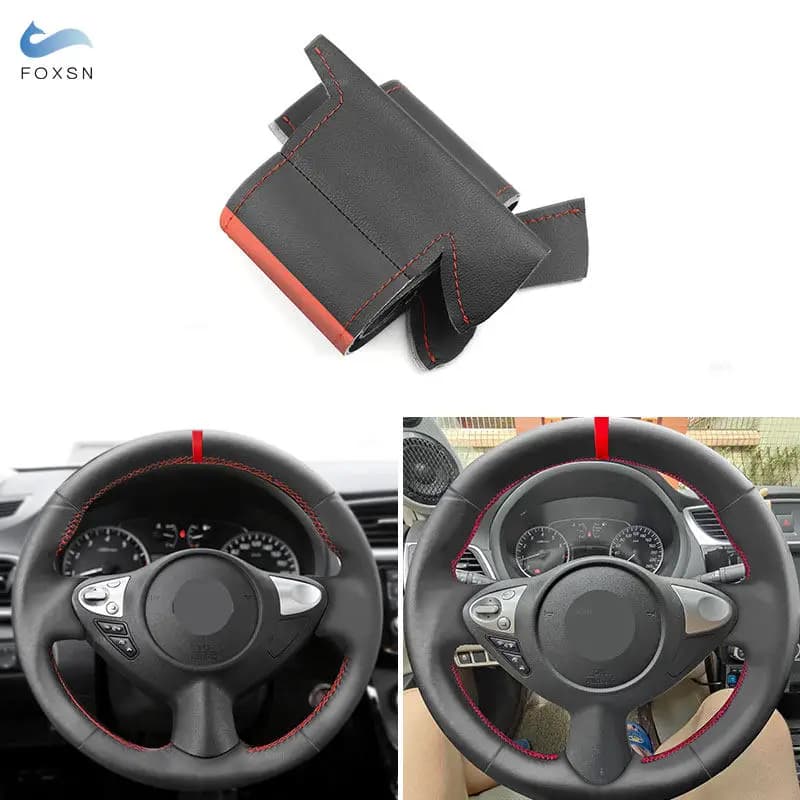 For Nissan Maxima 2009-2014 Juke 370Z 2011-2017 Sentra SV Hand Stitched Leather Microfiber Interior Auto Volante Cover Trim