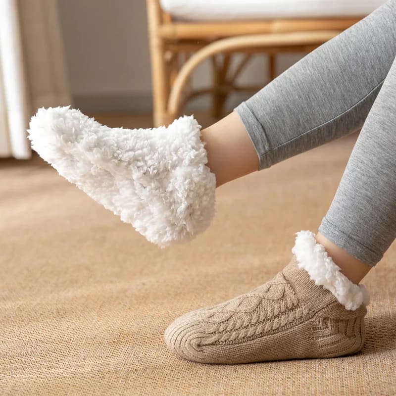 Mntrerm Winter Floor Socks Women's Home Socks For Adults Snow Socks Carpet Socks For Sleeping Pads Slippers Men's Antiskid Socks