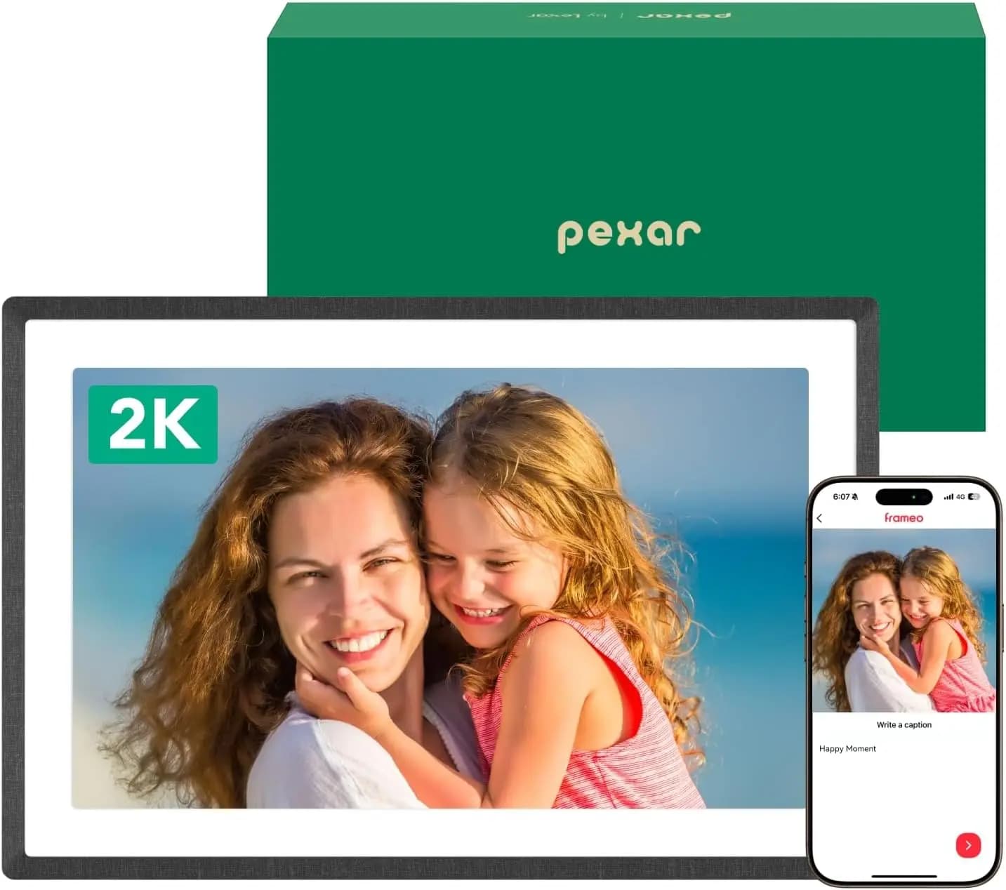 Cornice digitale WiFi da 11 pollici, schermo touch 2K antiriflesso, condivisione foto/video tramite app, memoria da 32 GB
