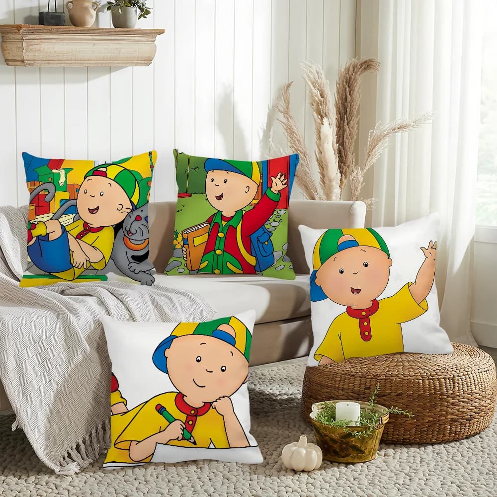 Fodera per cuscino Cartoon Baby Friend C-Caillou Decorazione per la casa adatta per divano da ufficio per auto da camera da letto