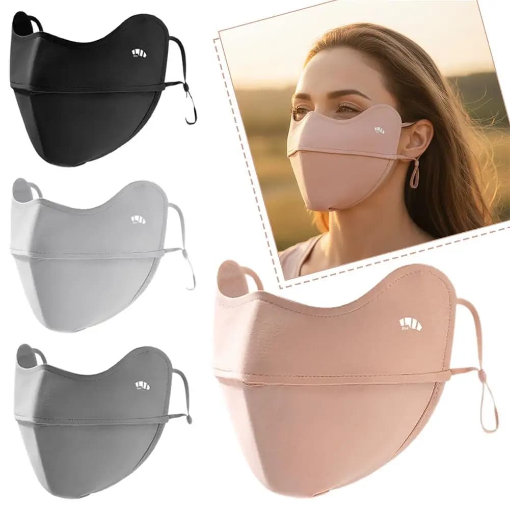 3D Protective Mask, Breathable Breathable Mask Women's Refreshing, UV Protection for Eye Angles, Open Cycling and Golf Facial Screen