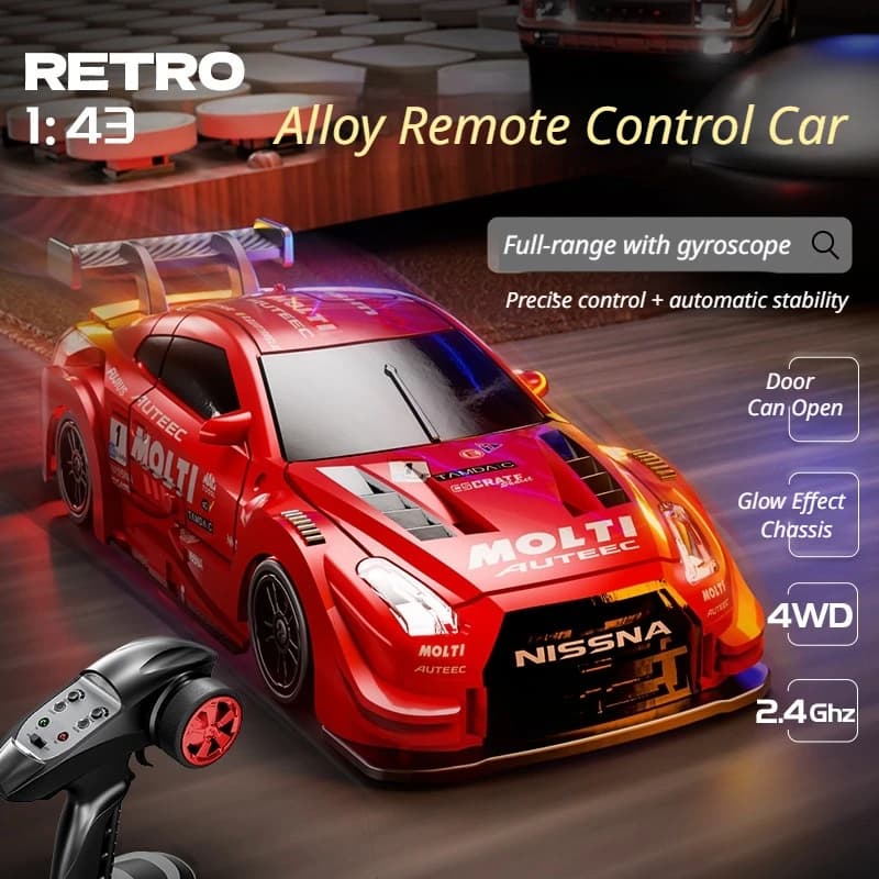 Nuovo prodotto Disponibile 1/43 Lega Drift Car 2.4g Four-Wheel Drive Drift Car Desktop Series Completamente proporzionale incluso giroscopio