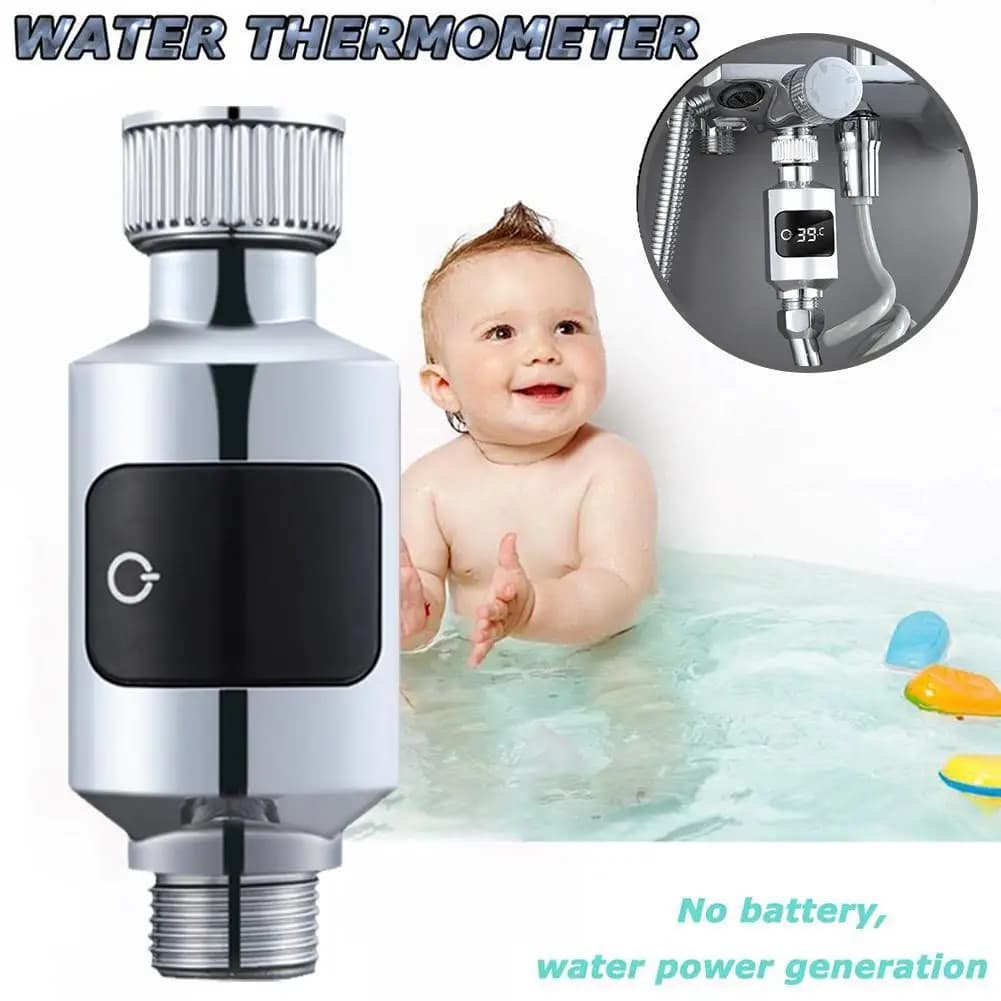 Termometro per doccia Display digitale a LED Termometro per acqua da bagno per bambini Monitor in tempo reale Termometro per rubinetto Accessori per il bagno