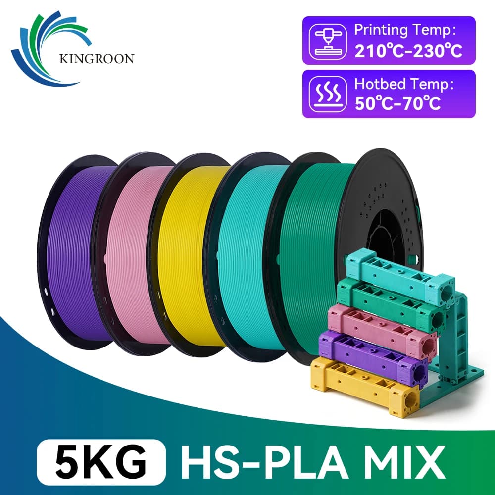 KINGROON High Speed PLA Filament from 10KG, 5KG, 1KG MIX for Quick Print and No Errors. 1.75mm: Unlock Next Level Speed! For 3D Printing