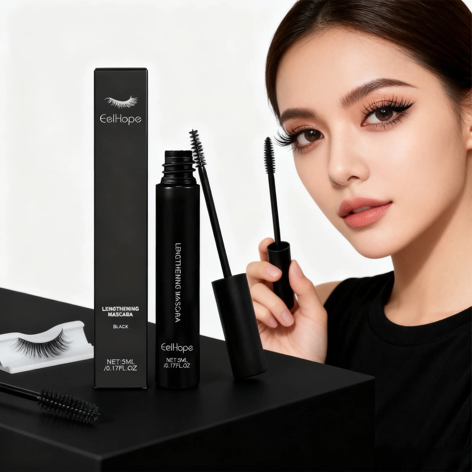 Mascara allungante Volumizzante A prova di arricciatura per sensibili Impermeabile A prova di sudore Asciugatura rapida Definizione Mascara naturale a lunga durata