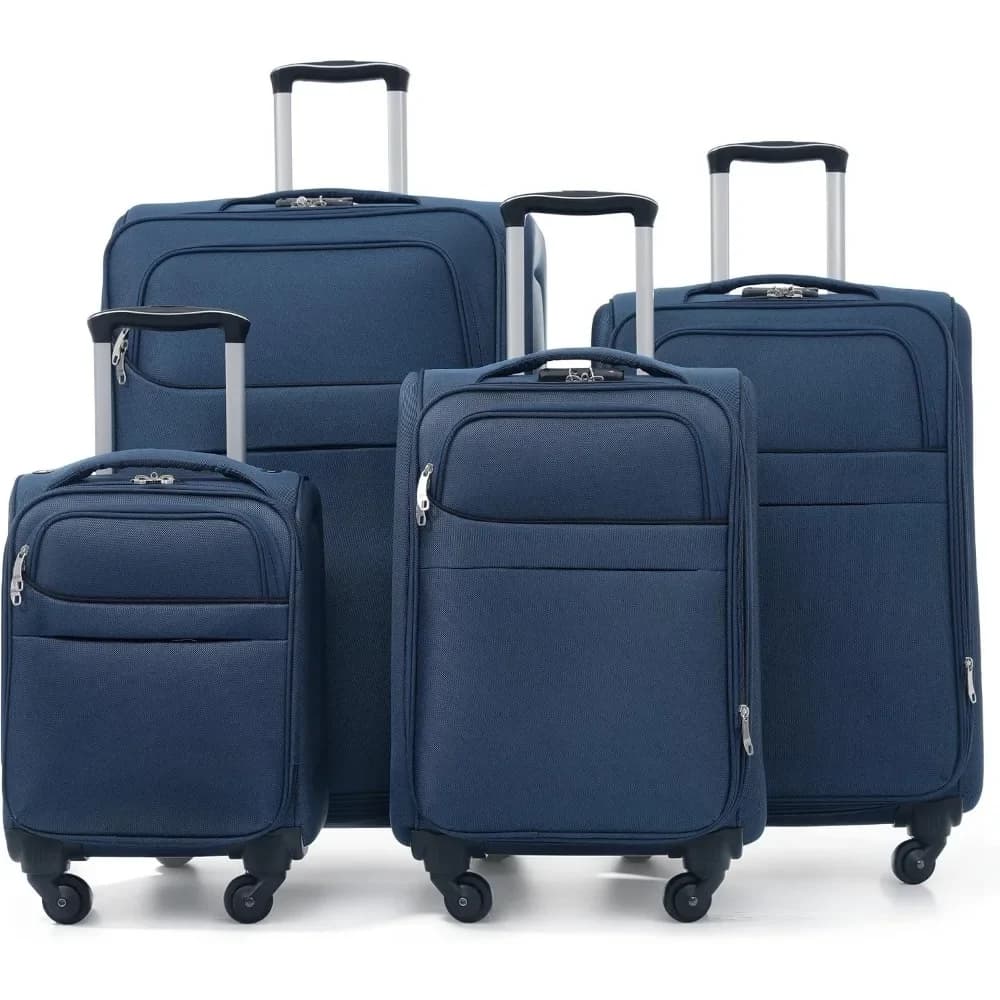 4 Piece Expandable Luggage Set with Spinner Wheels, Lightweight Suitcases with TSA Lock (15"/20"/24"/28")