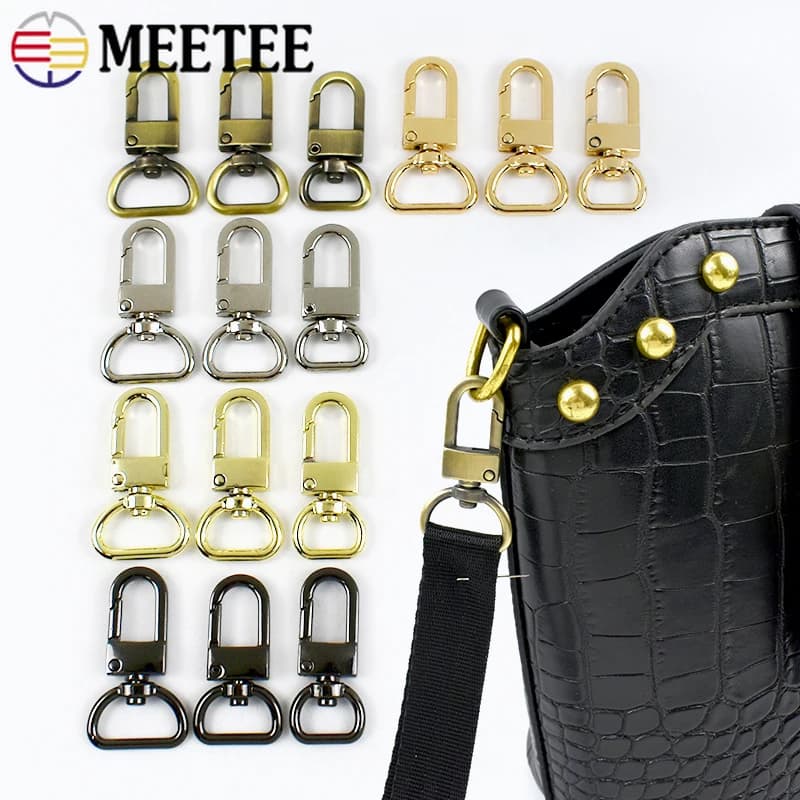 13/16/19mm D coda fibbie in metallo per borsa cinturino in tessuto ganci per cintura collare per cani girevole chiusura a moschettone gancio accessori Hardware fai da te