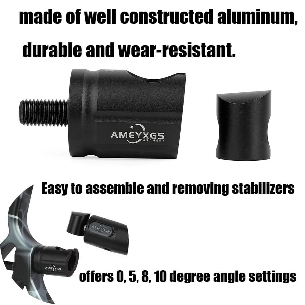 0 ° 5 ° 8 ° 10 ° Stabilizzatore per Arco Compound, Barra a V per Allenamento di Tiro, Asta di Bilanciamento con Adattatore per Sedile, per Tiro con l'Arco, Caccia e Competizioni