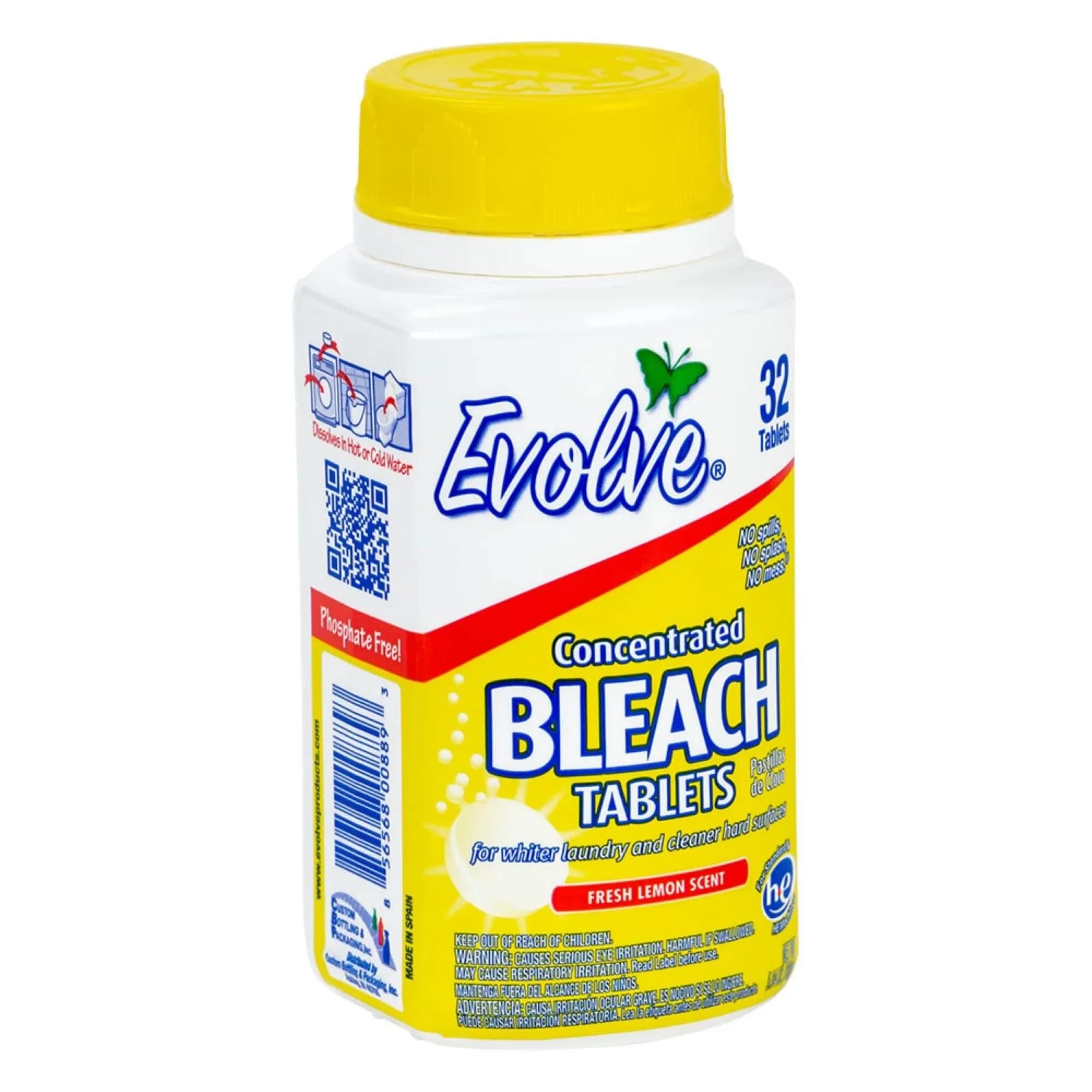 Compresse di candeggina concentrate, profumo di limone, 64 conteggi totali (confezione da 32 x 2)