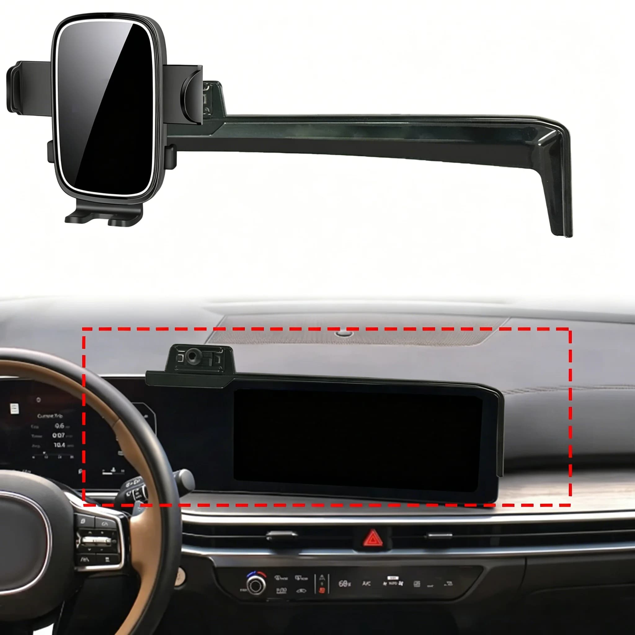 Adatto per Kia Carnival KA4 2025 2026 2027 ​ ​ Supporto per telefono personalizzato da cruscotto, base per schermo senza foratura per auto ​ ​ accessori