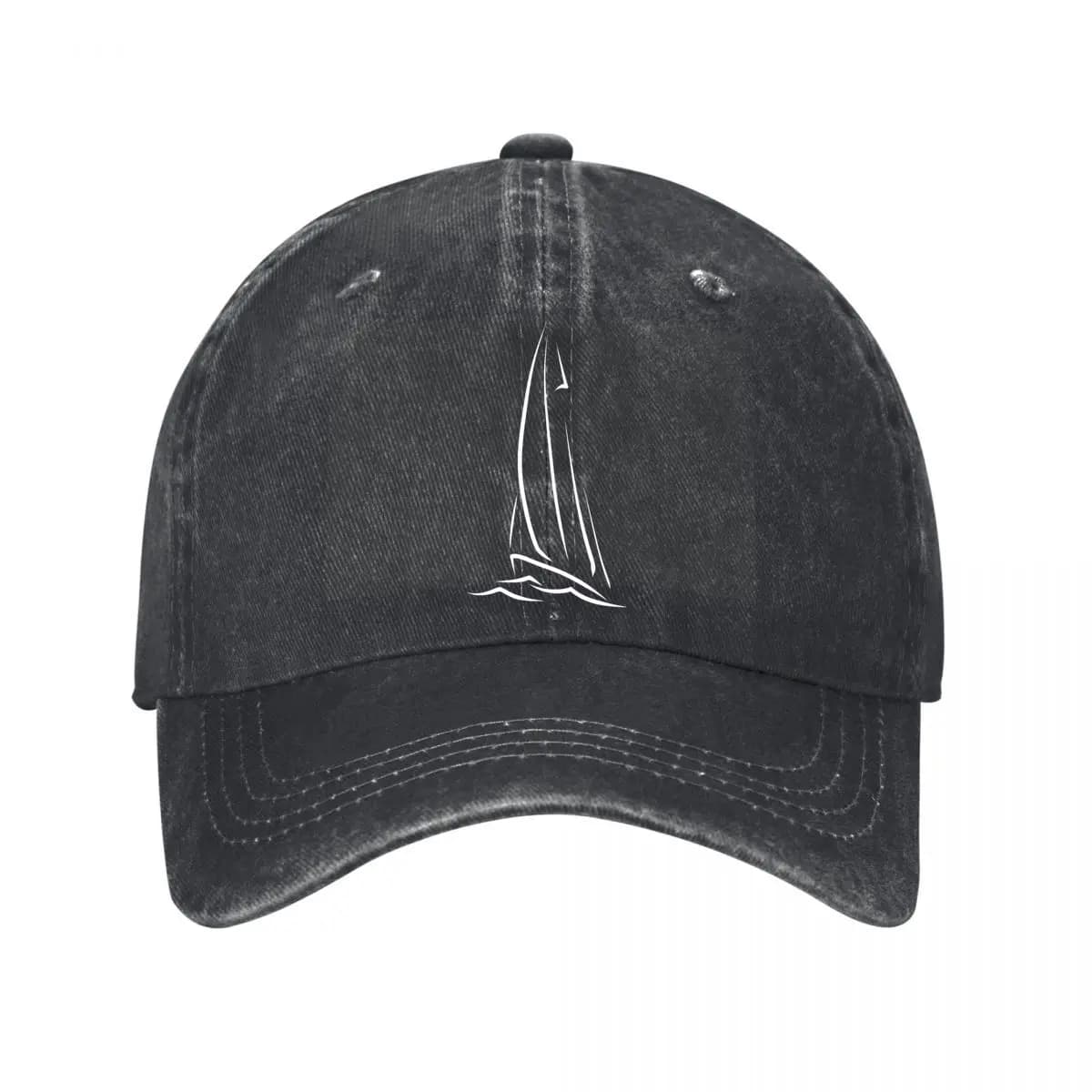 Sailor Boating Anchor Line Drawing Sailboat Sailing Baseball Cap Men Women Distressed Washed Sun Cap Outdoor Hat