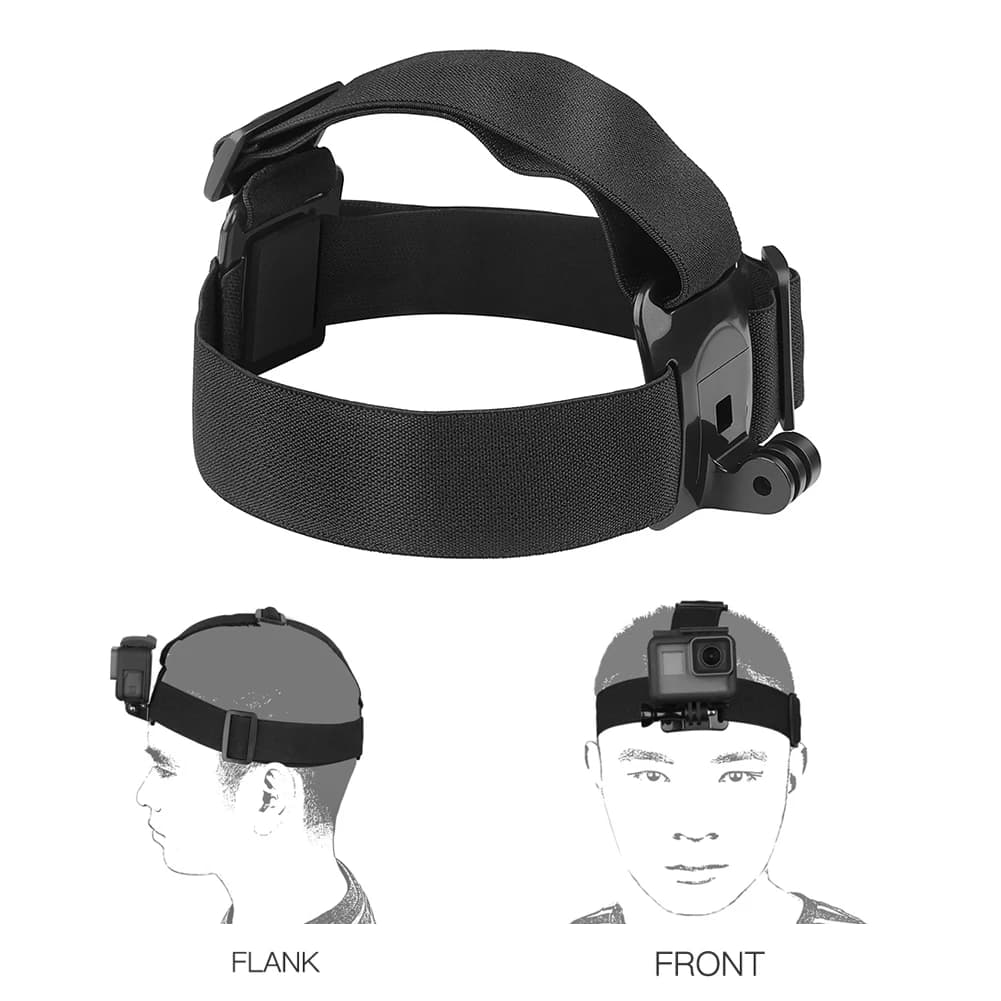Adattatore per fascia di supporto per fotocamera antiscivolo Cintura per tracolla regolabile per GoPro Sjcam Yi Fascia per la testa della fotocamera sportiva d'azione