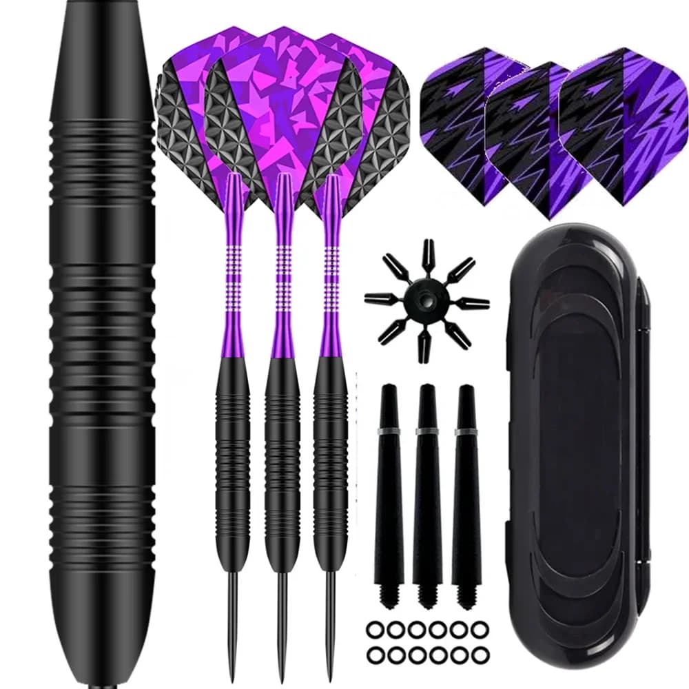 Set di punte in metallo per freccette da 23 g 3 aste in alluminio Set di freccette con punta in acciaio Set di punte in acciaio per freccette professionali + 3 voli extra per freccette