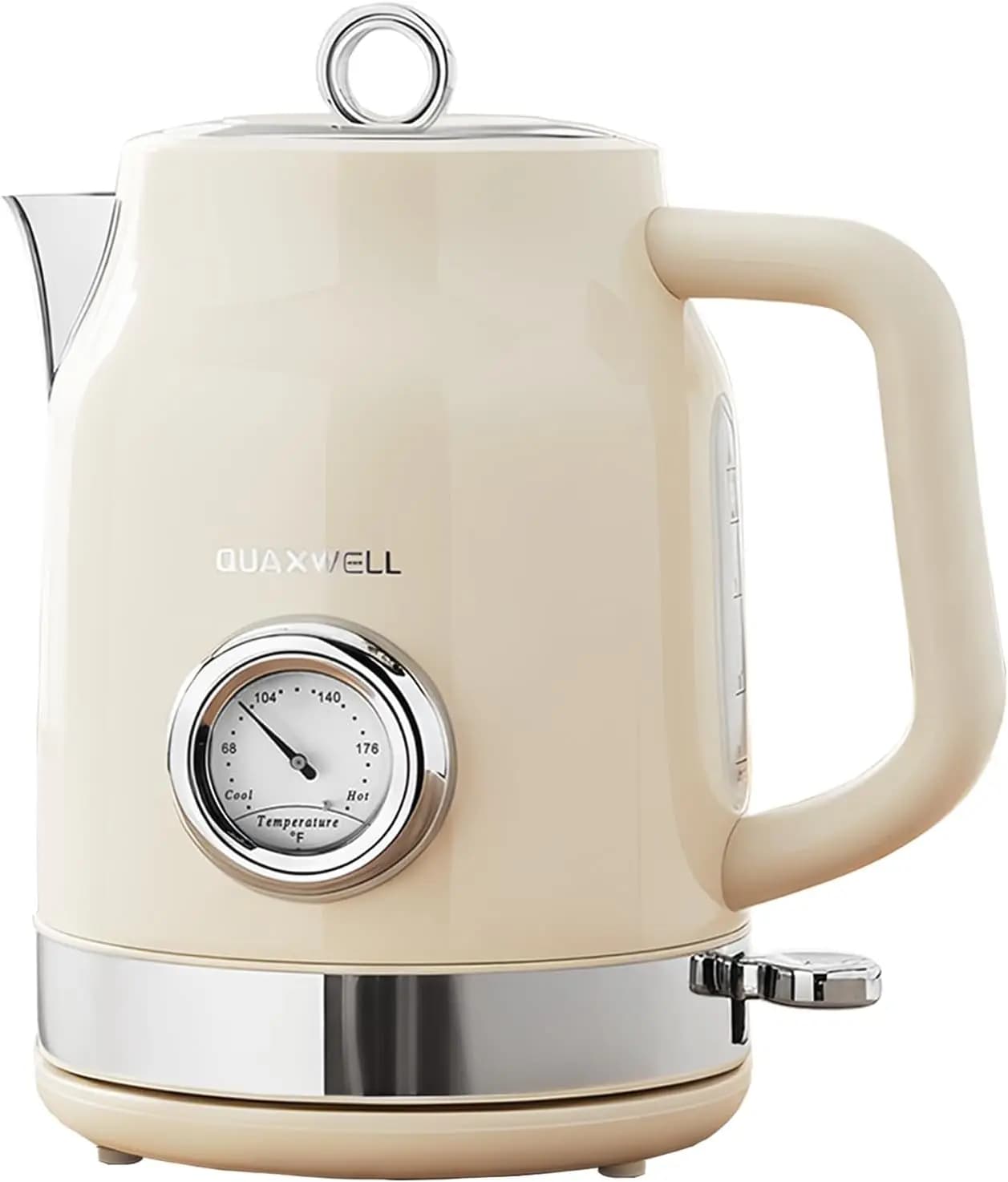 Bollitore Elettrico Retrò da 1,7L, in Acciaio Inox 304 con Indicatore di Temperatura, 1500W Ebollizione Rapida, Spegnimento Automatico