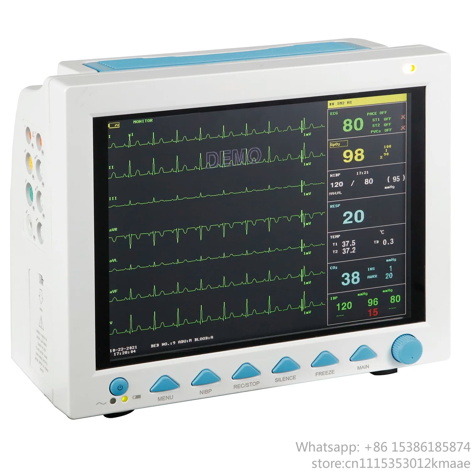 Vequyn CMS8000-Vet Electric Veterinary Patient Monitor: ECG, SpO2, Blood Pressure Monitoring