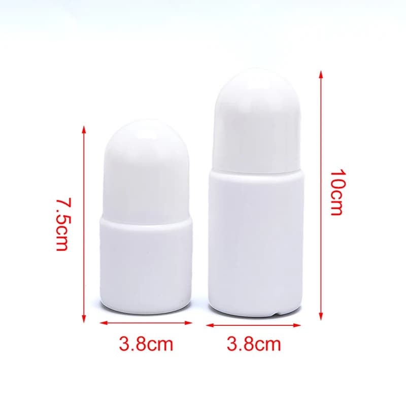 5 flaconi con rullo da 30/50 ml, bottiglie di plastica portatili, bottiglie vuote per oli essenziali