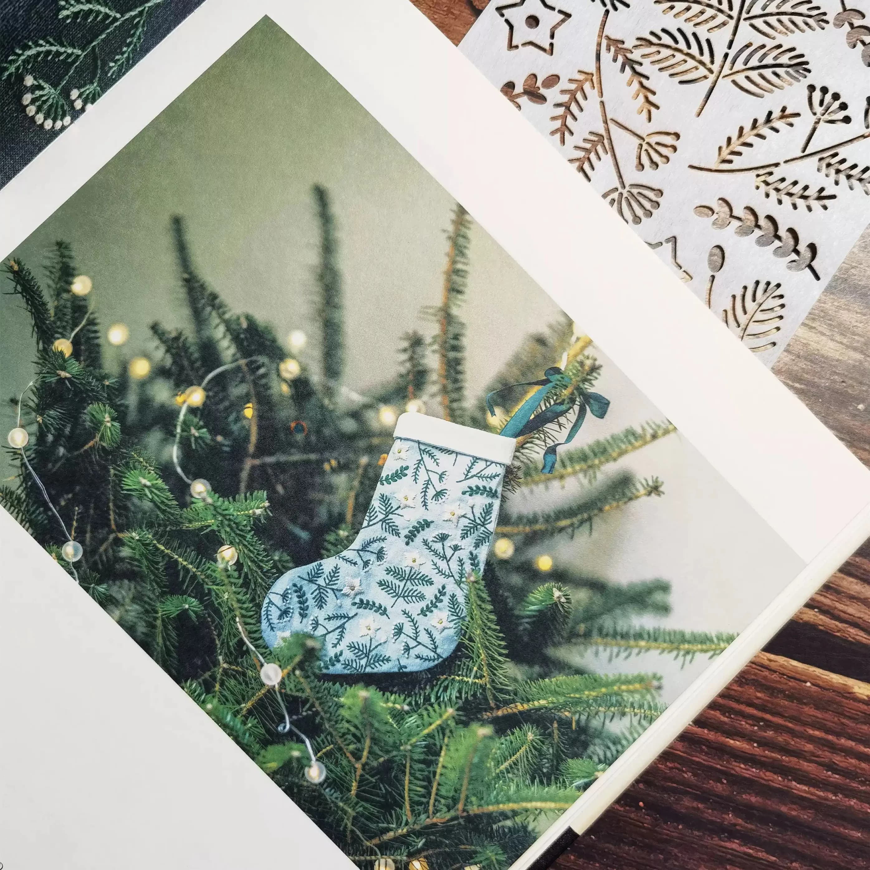 Reusable models for soft PET quilting Stencil Sashiko plant Christmas socks fabric Embroidery Sashiko Soft design models