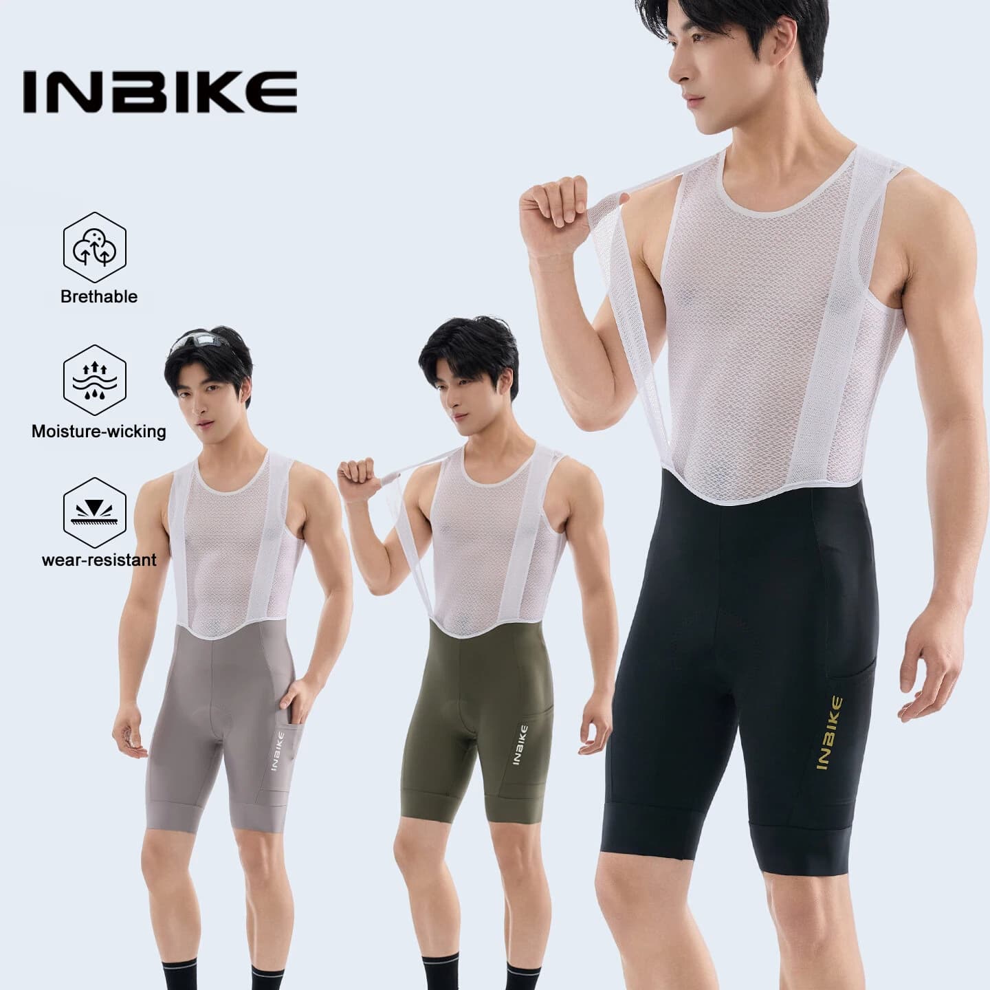 INBIKE 2026 New Men's Summer Cycling Shorts, Comodi, Resistent all'Usura, Professionali, with Comfortable Padding for Road Bikes