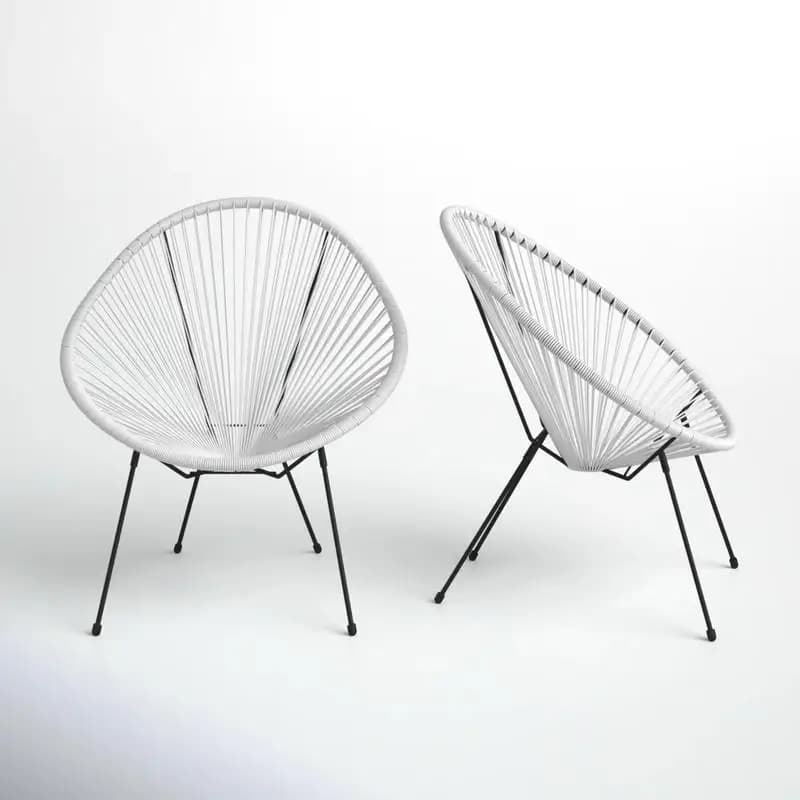 Set di poltrone lounge da patio in alluminio da 2 pezzi con cuscini per il relax all'aperto