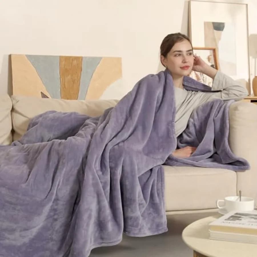 Coperta Elettrica Riscaldata Misura Full Size, Super Morbida e Confortevole, in Flanella Migliorata, con 6 Livelli di Riscaldamento e Spegnimento Automatico da 1 a 10 Ore