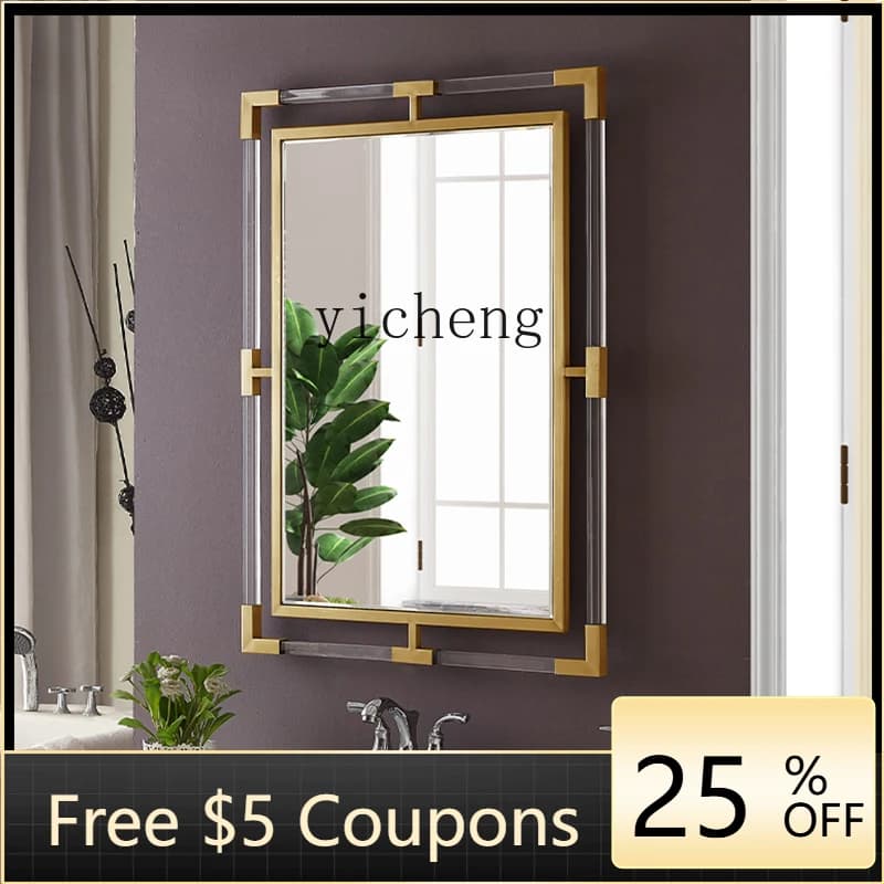 Decorazione da parete H24, specchio quadrato da bagno per la casa, specchio da parete per soggiorno