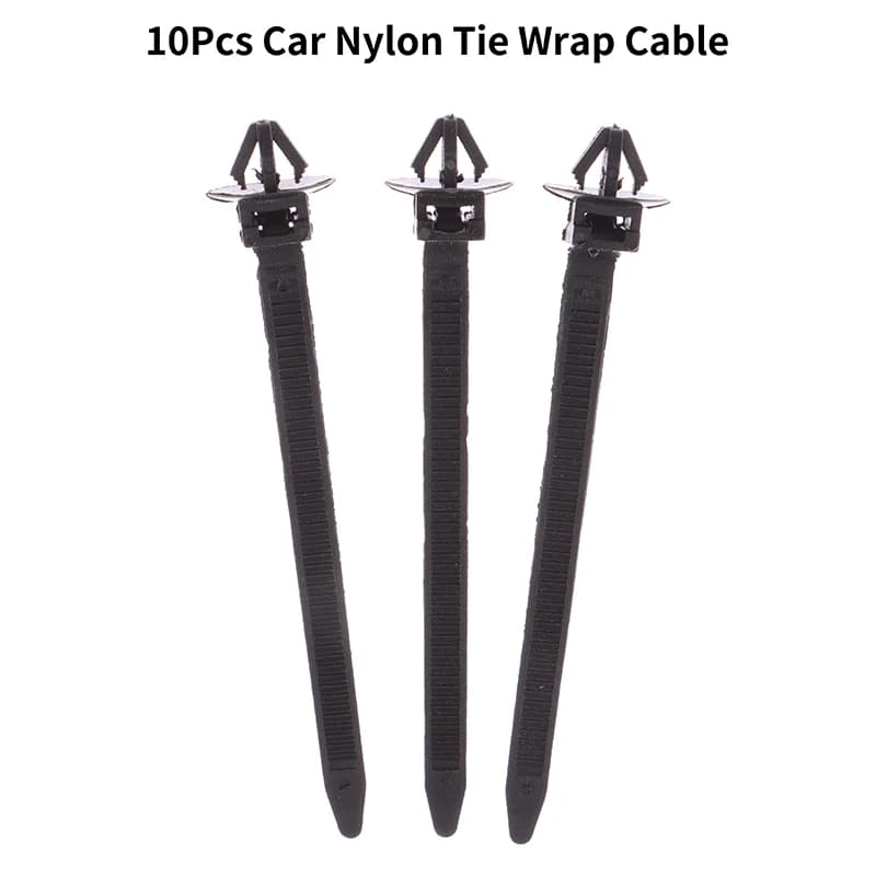 Fascette fermacavi in nylon per auto nere da 10 pezzi - Clip di fissaggio fisse per cavi universali