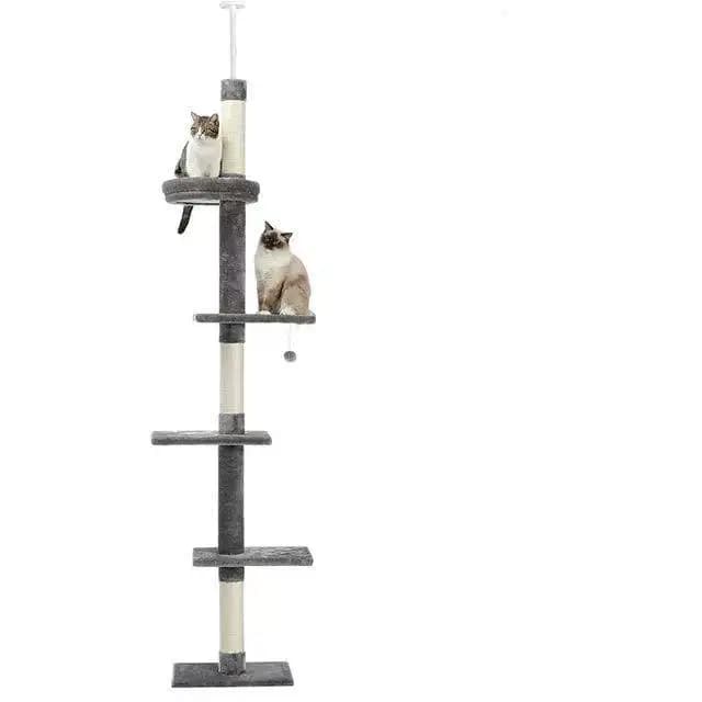 Struttura da arrampicata per gatti dal pavimento al soffitto Torre sull'albero Piattaforma da salto per graffiare i gatti Tongtian Amaca per animali domestici Ampio appartamento per gatti