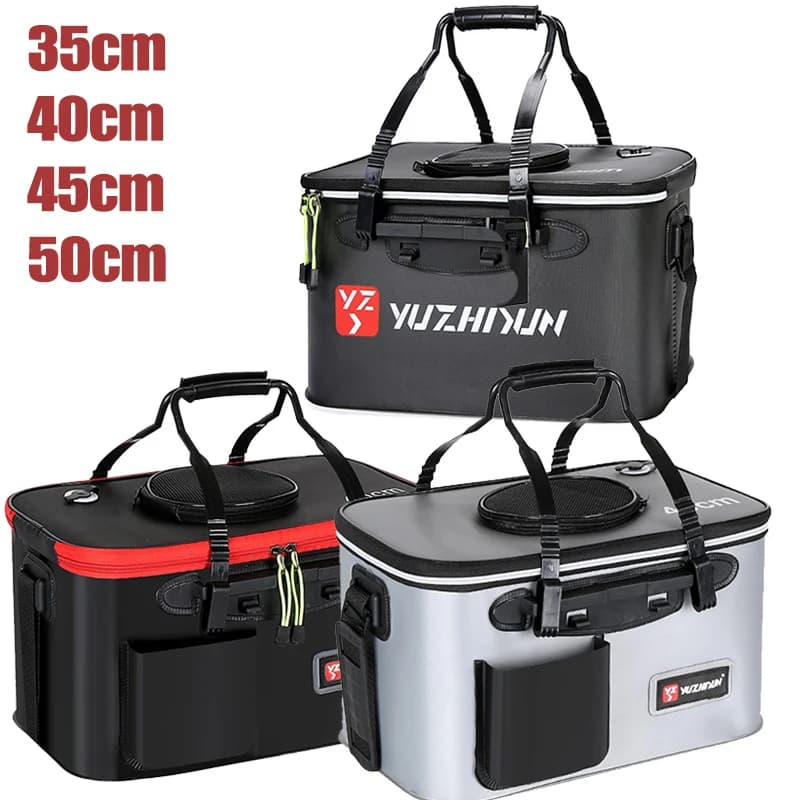 EVA bucket folding fishing bucket for live fish protection fish keeps bag for fresh transport boxes for multifunctional fishing gear thickened