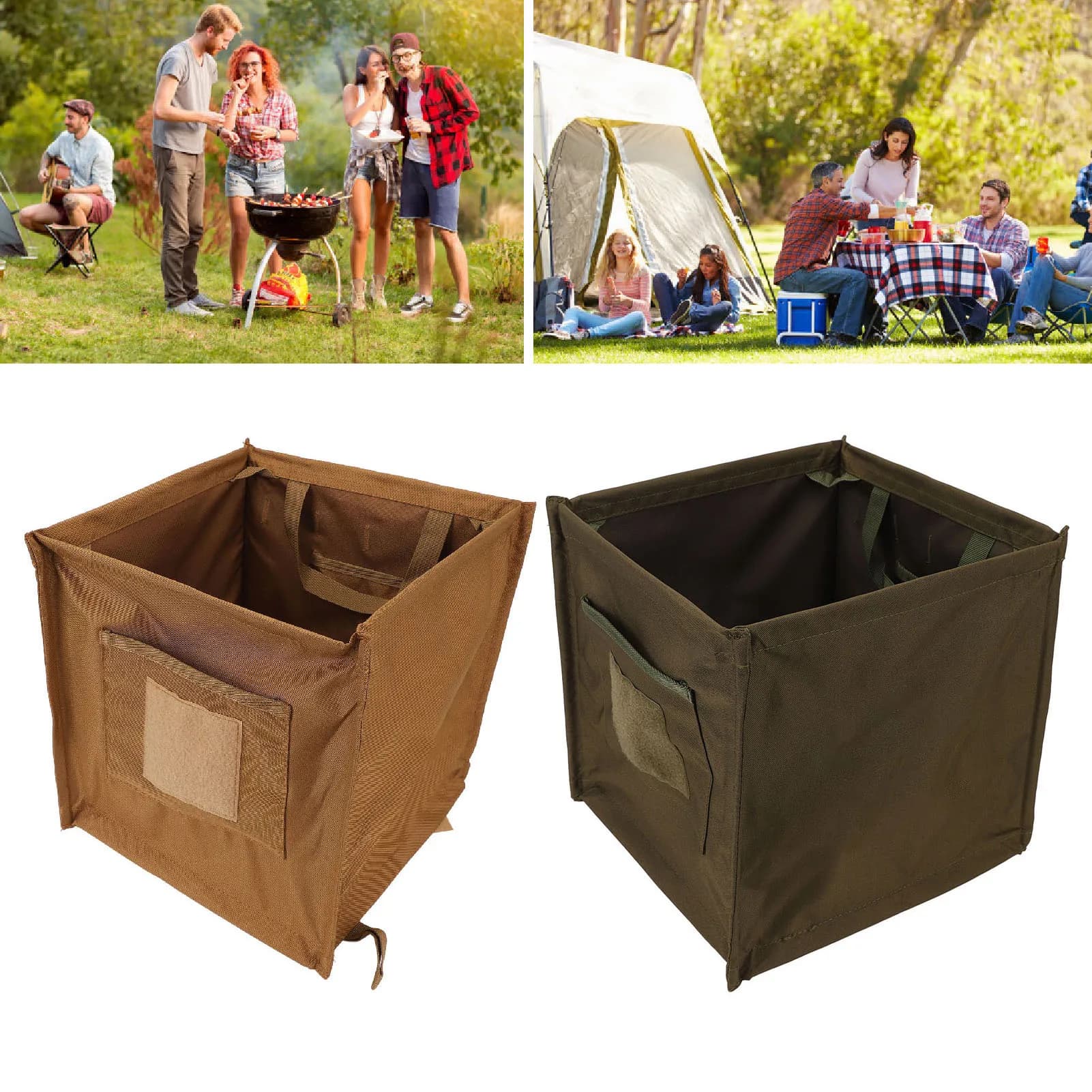 Outdoor Foldable Trash Can 33L Water Resistance Oxford Cloth Outdoor Collapsible Trash Can Multipurpose for Picnic for Camping