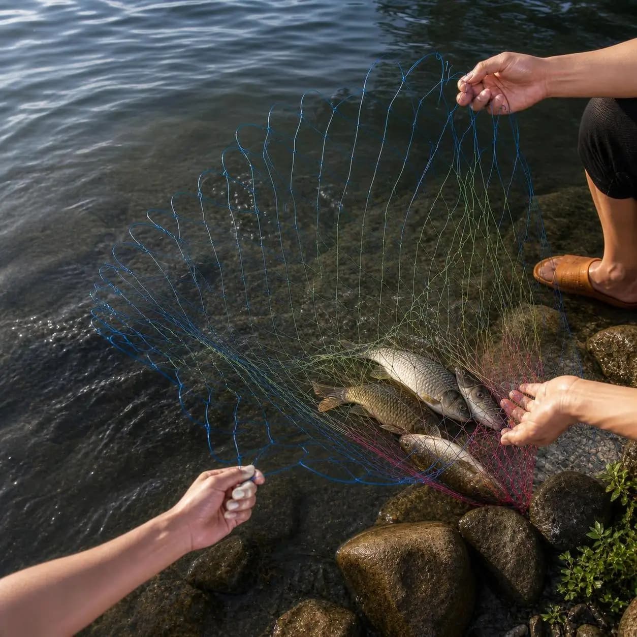 Fishing Tackle Fishing Tools Depth Folding Carp Net 40/50/60cm Dip Net Fishing Nets Nylon Rhombus Mesh